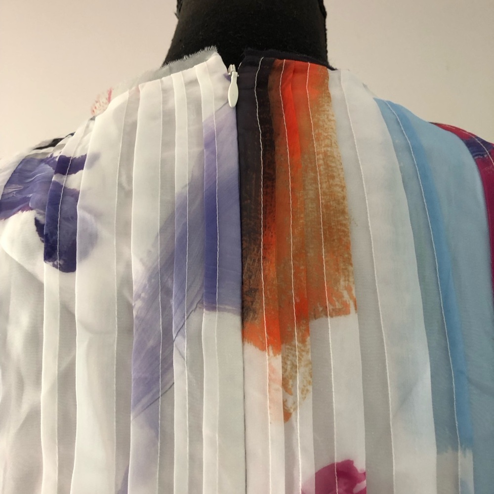 Women’s Aje Abstract Sunset Nova Pleated Midi Dress size 2  Spring 2024 - Picture 9 of 16